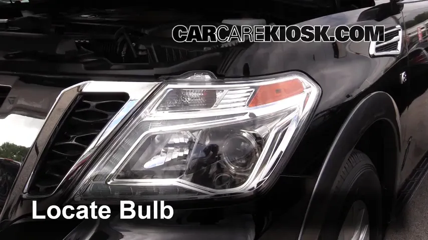 2017 Nissan Armada SV 5.6L V8 Lights Headlight (replace bulb)